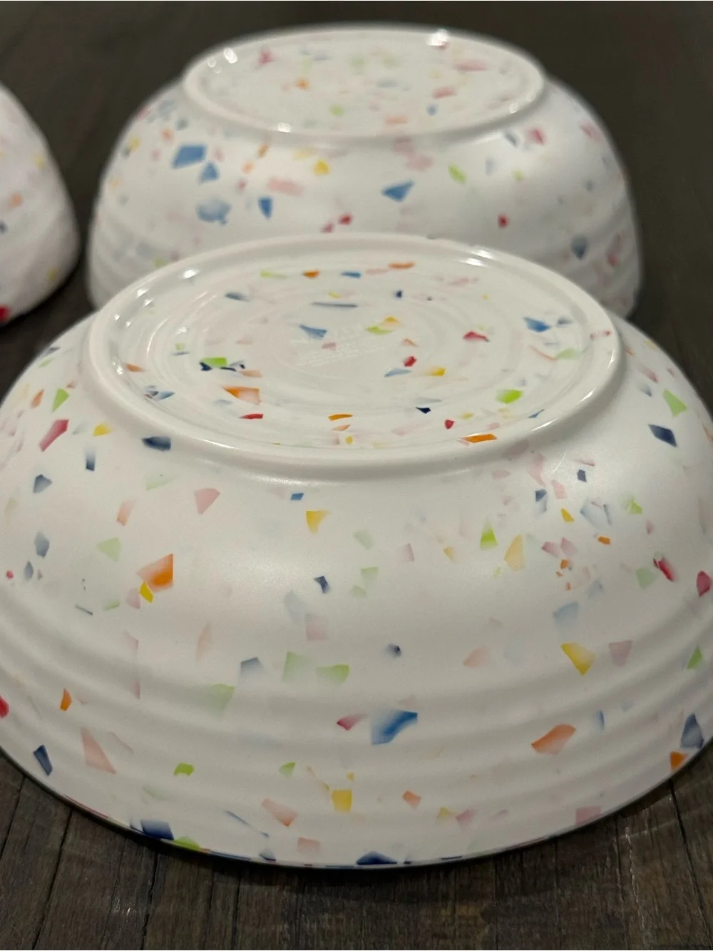 Nautica Set of 4 Home White Confetti Colorful Pattern Melamine Bowls New